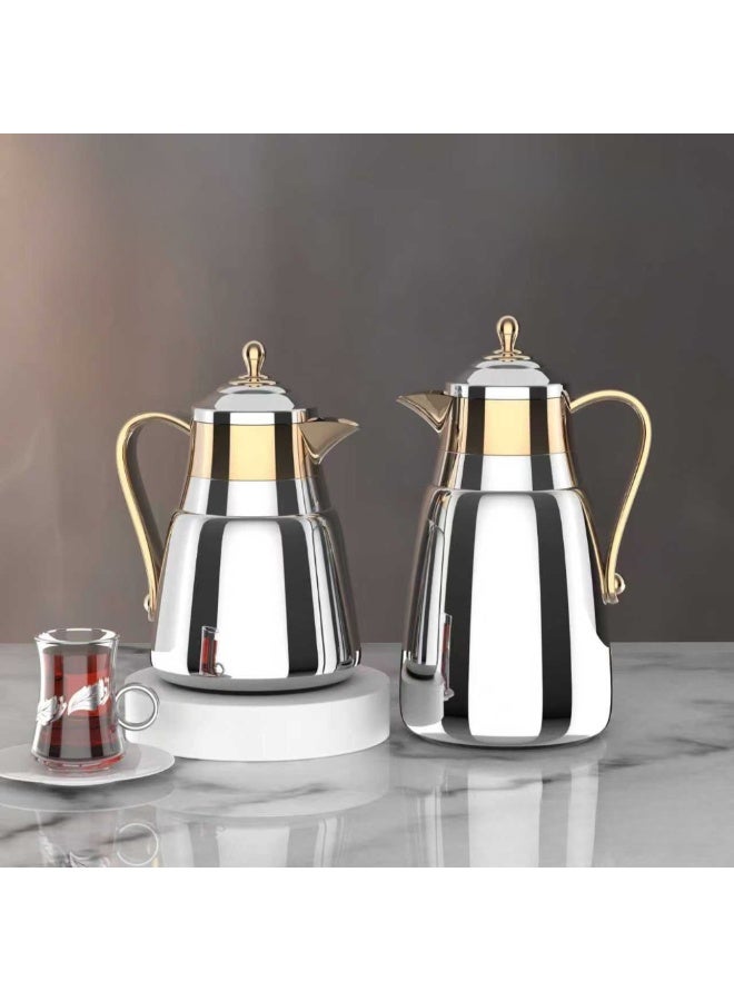 Eva Luxury Silver and Gold Thermos Set - Image 1